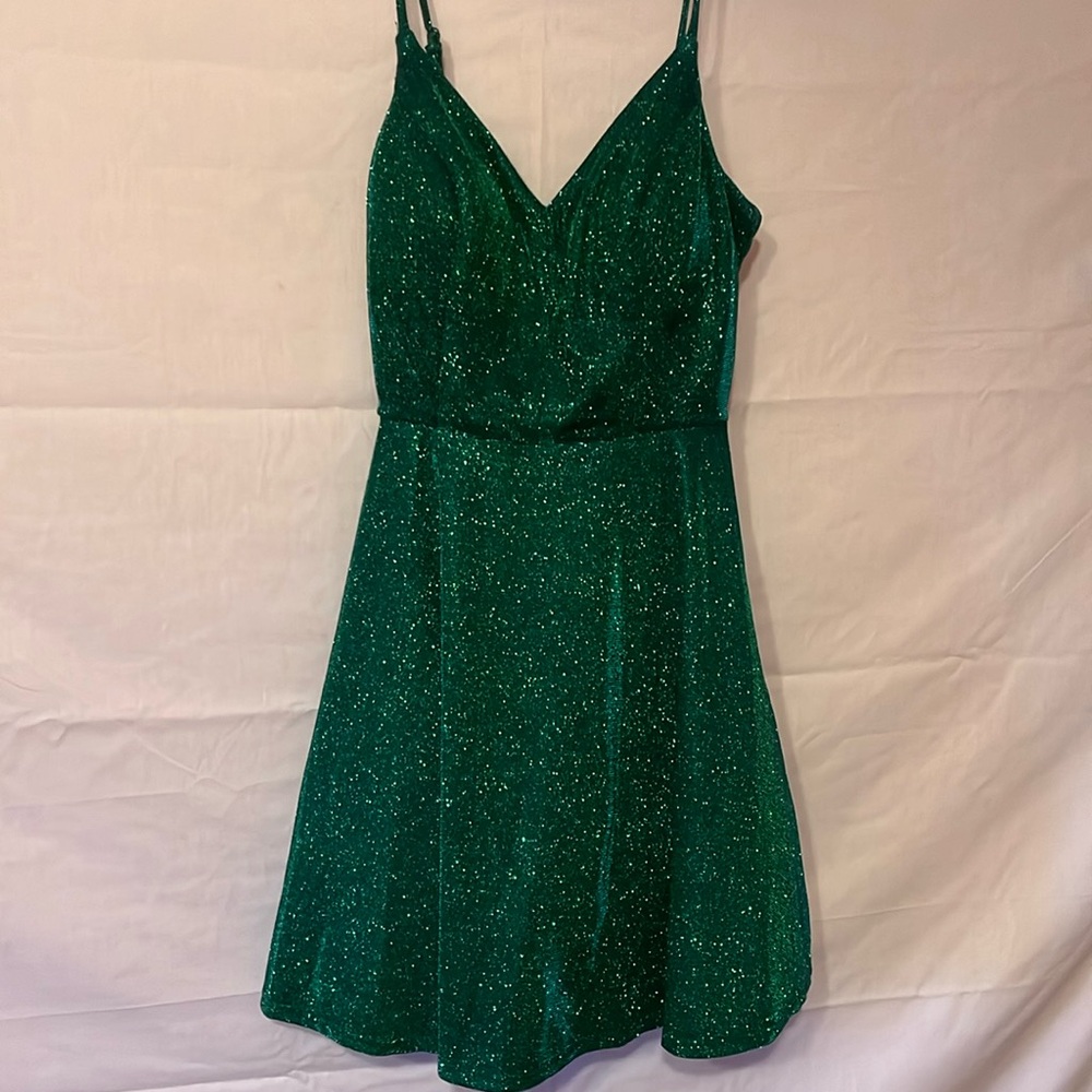 Green sparkly dress